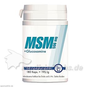 MSM 500mg + Glucosamine Kapseln, 180 ST – PZN 12365563 из Германии