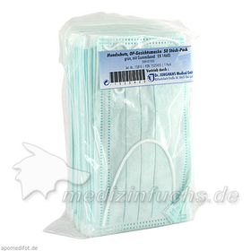 Mundschutz OP-Gesichtsmaske Grün Gummiband, 50 ST – PZN 1525420 из Германии