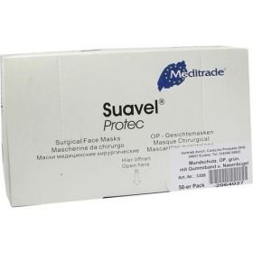 Mundschutz OP grün m. Gummibändern mit Nasenbügel, 50 ST – PZN 2064027 из Германии
