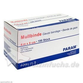 MULLBINDE 8CM O CELL, 100 ST – PZN 3855541 из Германии