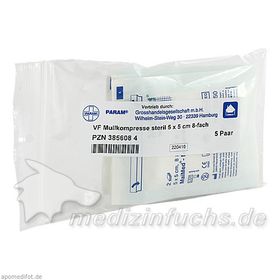 MULLKOMPRESSEN STERIL 5X5 8F, 5X2 ST – PZN 3856084 из Германии