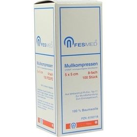MULLKOMPRESSEN UNSTERIL 5X5 ES 8F, 100 ST – PZN 6192118 из Германии