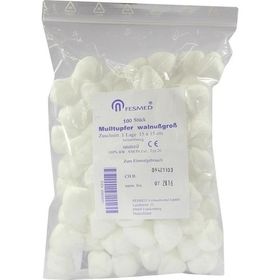 Mulltupfer 15x15cm unsteril ballonf. walnußgroß, 100 ST – PZN 6963691 из Германии