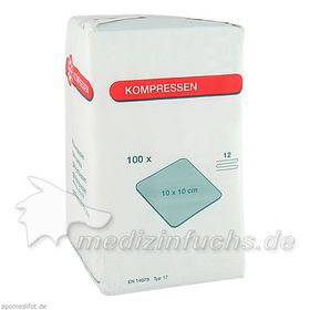 MULLKOMPRESSE 10X10CM 12FACH, 100 ST – PZN 7099332 из Германии
