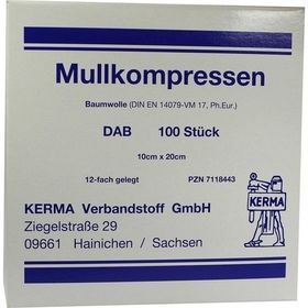 MULLKOMPRESSEN 12FACH GELEGT UNSTERIL 10x20CM, 100 ST – PZN 7118443 из Германии