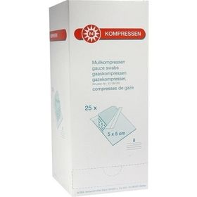 MULLKOMPRESSEN 5x5CXM 8F STERIL, 25X5 ST – PZN 7385776 из Германии