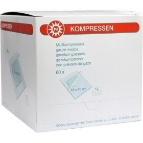 MULLKOMPRESSEN 10x10CM 12F STERIL, 60 ST – PZN 7385842 из Германии
