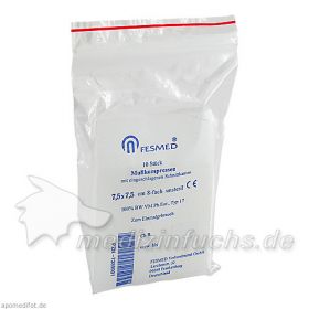 Mullkompressen unsteril 7.5x7.5cm ES 8F, 10 ST – PZN 7389001 из Германии