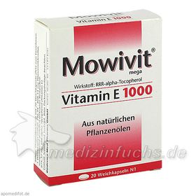 Mowivit Vitamin E 1000, 20 ST – PZN 836885 из Германии