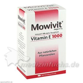 Mowivit Vitamin E 1000, 100 ST – PZN 836916 из Германии