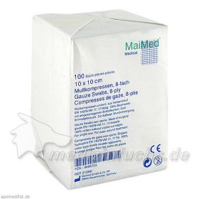 Mullkompressen 10x10 8fach unst., 100 ST – PZN 8888723 из Германии