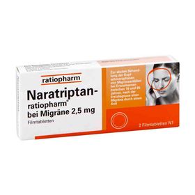 Naratriptan-ratiopharm bei Migräne 2,5mg (2 stk) – PZN 9321616 из Германии