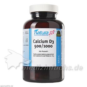 Naturafit Calcium D3 500/1000, 180 ST – PZN 10400249 из Германии