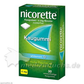 NICORETTE Kaugummi 4mg whitemint, 30 ST – PZN 11173749 из Германии