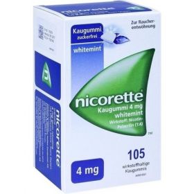 NICORETTE Kaugummi 4mg whitemint, 105 ST – PZN 11173761 из Германии