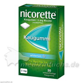 NICORETTE Kaugummi 2mg whitemint, 30 ST  – PZN 11173784 из Германии