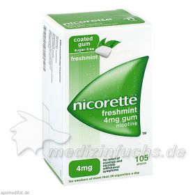 Nicorette 4mg Freshmint Kaugummi, 105 ST  – PZN 4439313 из Германии