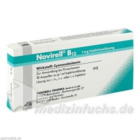 Novirell B12 1mg Injektionslösung, 10X1 ML – PZN 4692147 из Германии