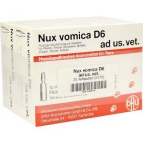 Nux Vomica D 6 ad usus  veterinär  Ampullen (2X10X5 ml) – PZN 498744 из Германии