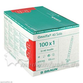 OMNIFIX INSULIN SOLO 40, 100X1 ML – PZN 2040630 из Германии