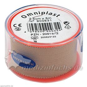 OMNIPLAST Fixierpflaster 2,5 cmx5 m, 1 ST – PZN 2091372 из Германии