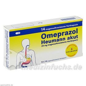 OMEPRAZOL Heumann akut 20 mg magensaftr.Hartkps., 14 ST – PZN 245210 из Германии