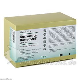 NUX VOMICA HOMACCORD ad us.vet.Ampullen, 50 ST  – PZN 2585080 из Германии