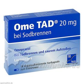 Ome TAD 20mg bei Sodbrennen Hartkapseln, 14 ST – PZN 2654 из Германии