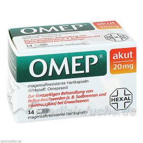 OMEP akut 20 mg magensaftr.Hartkaps., 14 ST – PZN 3276903 из Германии
