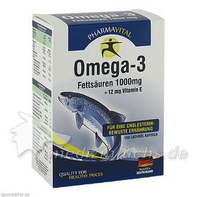 Omega 3 Fettsäuren 1000mg + 12mg Vitamin E, 100 ST – PZN 7643089 из Германии