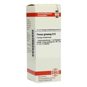 Panax Ginseng D 6 Dilution (20 ml) – PZN 4246577 из Германии