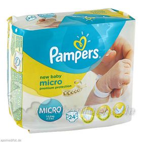 Pampers Micro, 24 ST – PZN 327178 из Германии