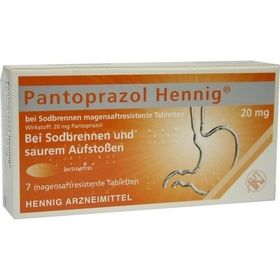 Pantoprazol Hennig b.Sodbrennen 20mg Magen.res.Tab, 7 ST – PZN 8439965 из Германии