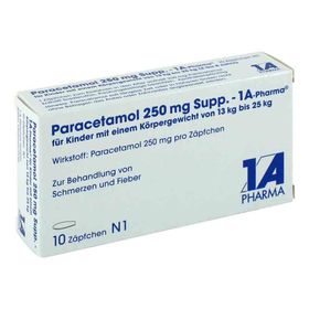 Paracetamol 250mg-1A Pharma (10 stk) – PZN 4478187 из Германии