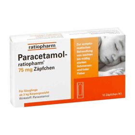 Paracetamol-ratiopharm 75mg (10 stk) – PZN 9263913 из Германии