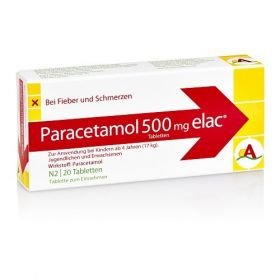 Paracetamol 500 mg elac, 20 ST – PZN 11038187 из Германии