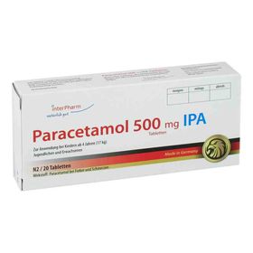 Paracetamol 500mg IPA (20 stk) – PZN 11380106 из Германии