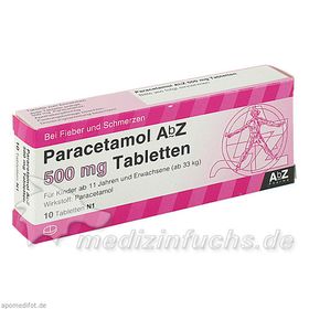 Paracetamol AbZ 500mg Tabletten, 10 ST – PZN 1234473 из Германии