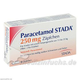 Paracetamol STADA 250mg Zäpfchen, 10 ST – PZN 3798435 из Германии