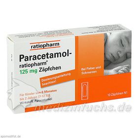 Paracetamol-ratiopharm 125mg Zäpfchen, 10 ST – PZN 3953580 из Германии