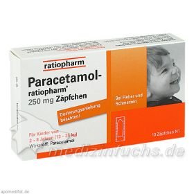 Paracetamol-ratiopharm 250mg Zäpfchen, 10 ST – PZN 3953597 из Германии