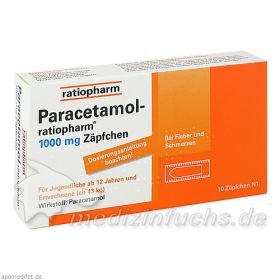 Paracetamol-ratiopharm 1000mg Zäpfchen, 10 ST – PZN 3953611 из Германии