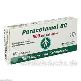 Paracetamol BC 500mg Tabletten, 10 ST – PZN 4088345 из Германии