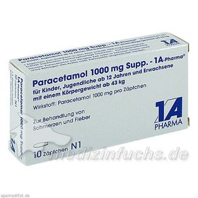 Paracetamol 1000mg Supp. - 1A-Pharma, 10 ST – PZN 4478201 из Германии