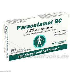 Paracetamol BC 125mg, 10 ST – PZN 4685816 из Германии
