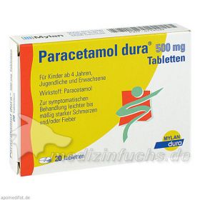 Paracetamol dura 500mg Tabletten, 20 ST – PZN 6714539 из Германии