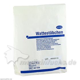 Peha Wattestäbchen 14cm mit großem Wattekopf, 50 ST – PZN 7275208 из Германии