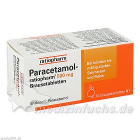 Paracetamol-ratiopharm 500mg Brausetabletten, 10 ST – PZN 8704077 из Германии