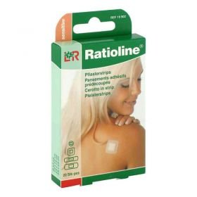 Ratioline sensitive Pflasterstrips in 4 Grössen (20 stk) – PZN 1805208 из Германии