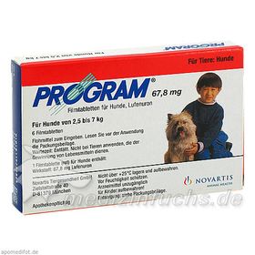 PROGRAM 67,8 mg 2,5-7 kg Tabl.f.Hunde, 6 ST – PZN 1422192 из Германии